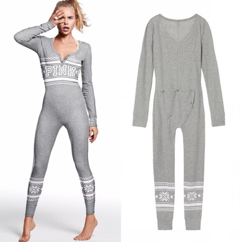 Victoria's Secret PINK Jane Long Thermal Onesie